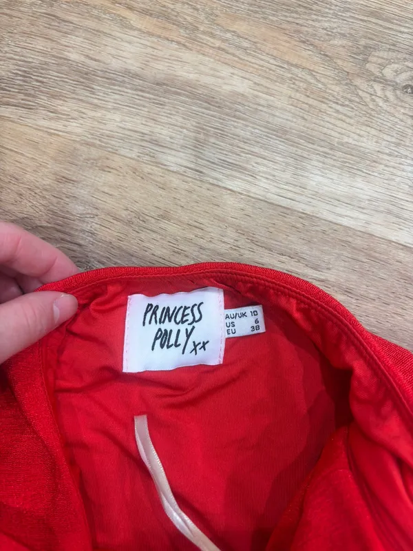 Red Princess Polly Mini Dress Strapless - Image 4