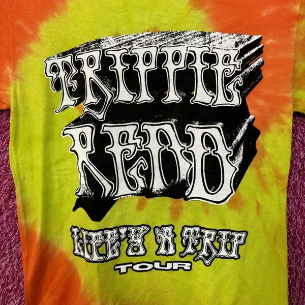 Trippie Redd Life's A Trip Tour tie dye Tee size small - Image 2