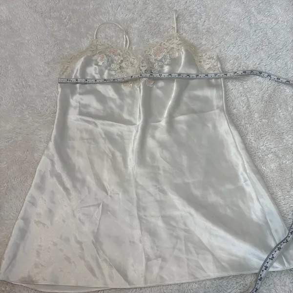 Vtg Val Mode Babydoll Sexy Lingerie Ivory Satin Lace M Cottage Core Soft Coquett - Image 4