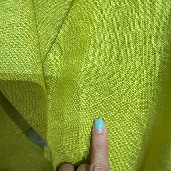 David N Lime Green Vintage Linen Blend Blazer Jacket Sz 20 - Image 9