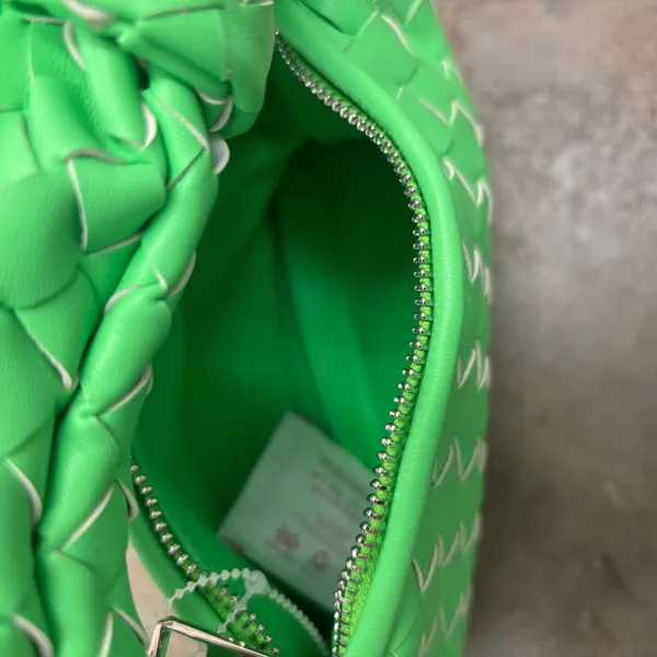 Neon Green Intrecciato Knotted Mini Jodie Style Bag Hobo Purse - Image 5