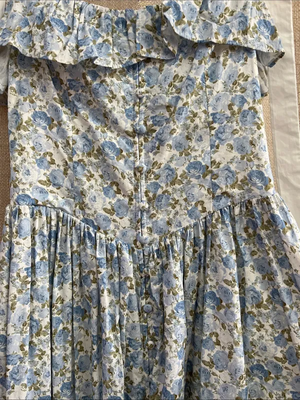 Floral Printed Contrast Shoulder Strap Midi Dress Last One Size Small - Image 8