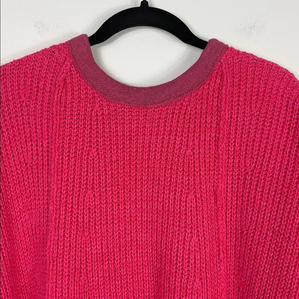 Free People Take Me Over Sweater Women's Size Medium Large Pink Chunky Oversized - Image 9