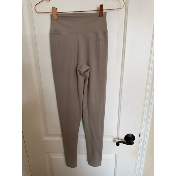 AYBL‎ Core High Waisted Leggings Women Small Taupe Brown Workout Yoga Tights - Image 3
