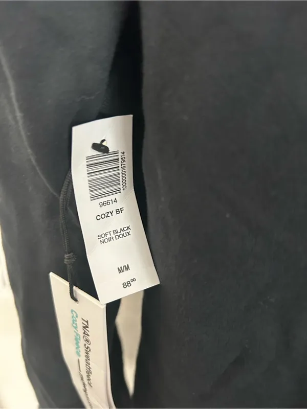 Aritzia Tna Cozy Fleece Boyfriend Shirt Jacket Black Medium NWT $88 - Image 5
