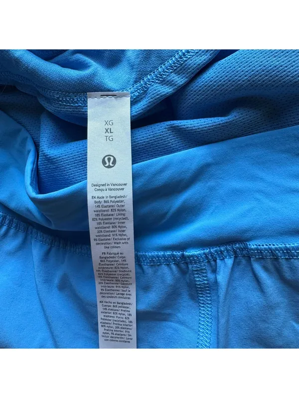 Lululemon Fast and Free High-Rise Split Short 3" Ocean Wave Size XL/Size 12 NWT - Image 5