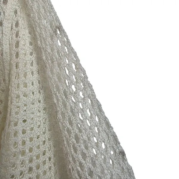 POL White Mesh Star Crochet Hoodie with Blue and Orange Accents - Image 5