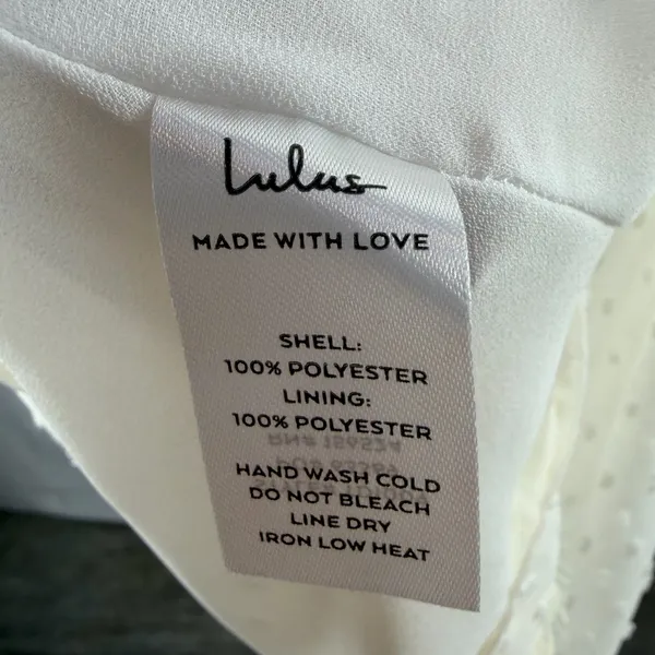 NWT Lulu's Wistful Moment Swiss Dot Long Sleeve Dress in‎ Cream Size Large - Image 7