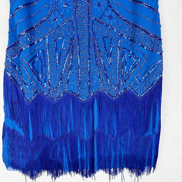 Babeyond Beaded Embroidered Fringed Flapper Dress Size 3XL US 2X Sequins Gatsby - Image 4
