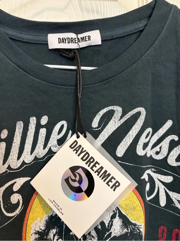 NWT daydreamer Willie Nelson On the Road Again 1980 Cowboy Tour Tee - Black S - Image 4