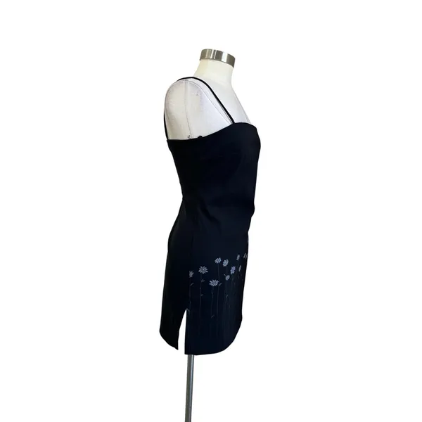 Vintage Y2K Rampage Black Mini Dress Size 5‎ Bodycon Slip Party 90s - Image 2