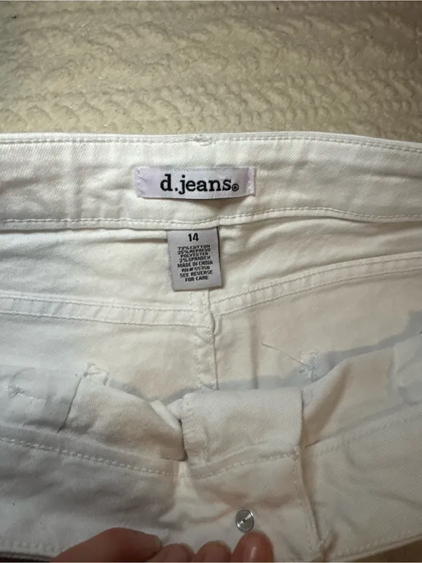 d.jeans White Denim Jeans Size 14 - Image 3