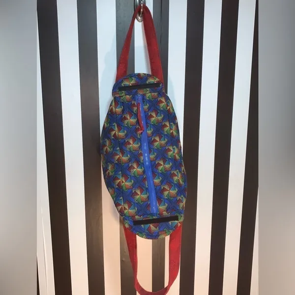 Fabric Quilted Handmade Zipper Folding Oversize Handbag Unique Funky Zips Shut - Image 2