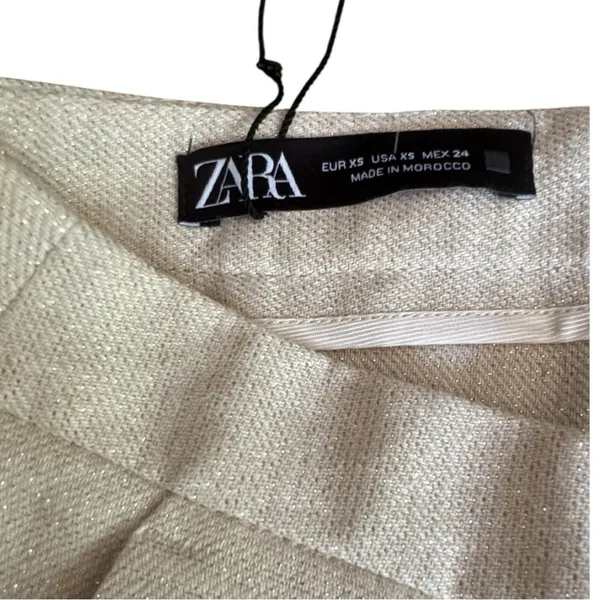 Zara Women's High Waist Pleated Paper Bag Style Shorts XS - Image 7