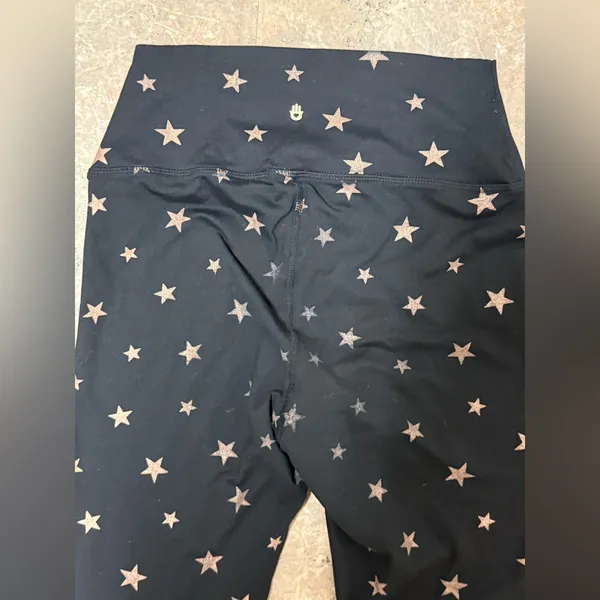 SPIRITUAL GANGSTER Black Leggings with Gold Stars Size Small - Image 10