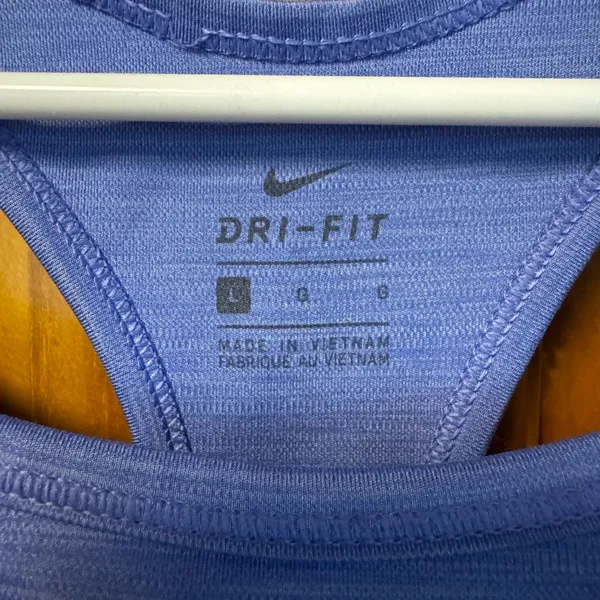 Nike Purple-Blue Racerback Sports Bra with Black Band - Image 3