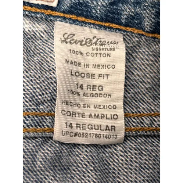Levi Strauss Signature Loose Fit Jeans 26 Inch Waist Medium Wash Wide Leg Y2K - Image 9