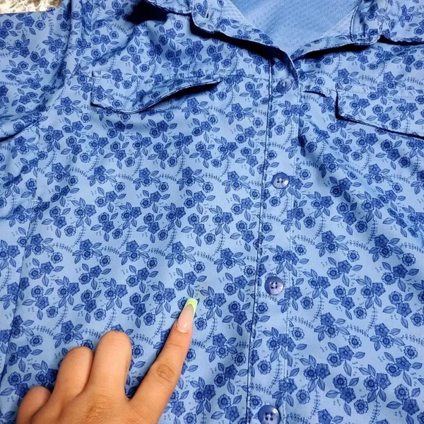 REI Co-op Sahara Blue Floral‎ Shirt - Image 7