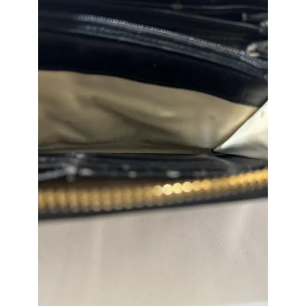 Kate Spade New York Black Cream Stripe Zip Around Wallet Organizer Continental - Image 7