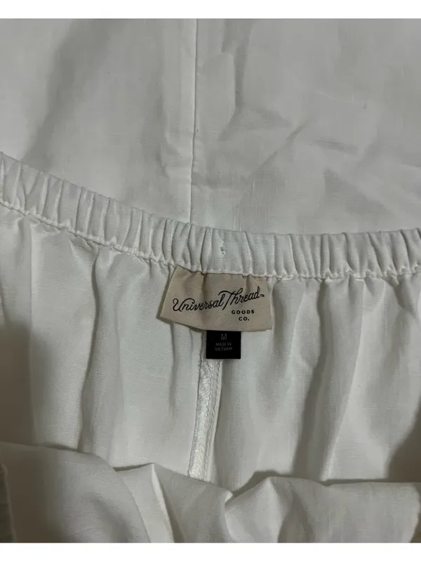 Universal Threads White Cotton Poplin Midi Skirt with Side Slits and pockets Sz M - Image 8