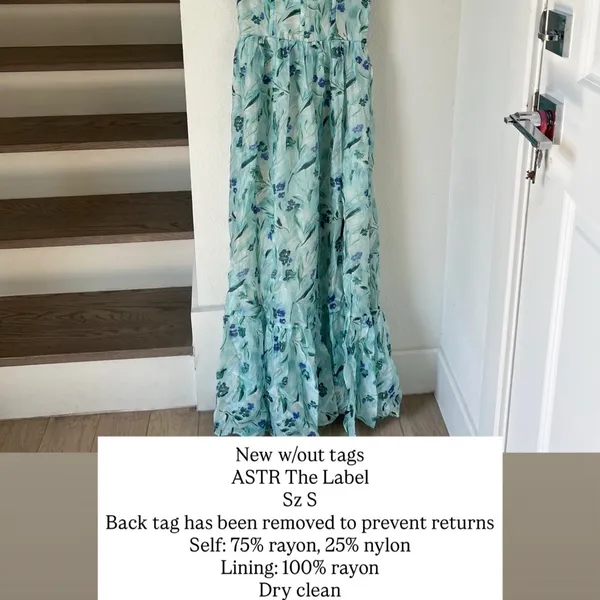 ASTR The Label Kelby Maxi Dress in Green Blue Floral - Small - Image 11