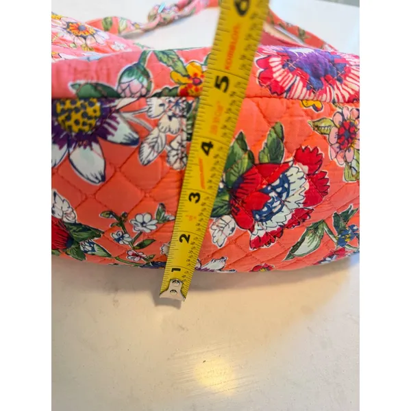 Vera Bradley Pink Floral Quilted Cotton Crossbody Bag Adjustable Strap Messenger - Image 6