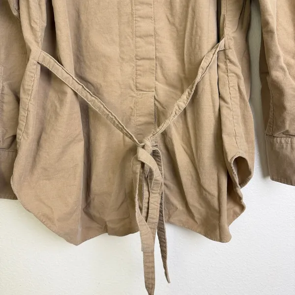 Snidel Button Up Top Womens Size 0 Tan Corduroy Long Sleeve Tie Back Casual * - Image 8
