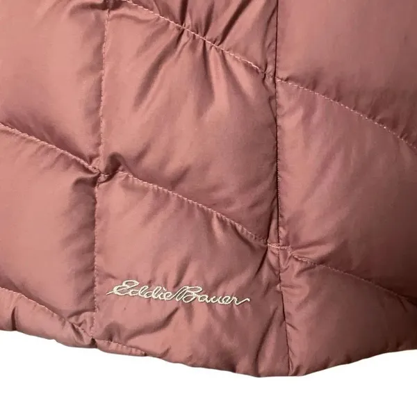 Eddie Bauer Down Filled Dusty Rose Quilted Puffer Vest Size M Hiking #762 - Image 8