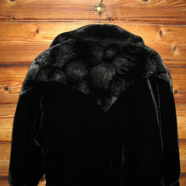 Vintage Black Luxe Faux Fur Jacket Coat - Image 5