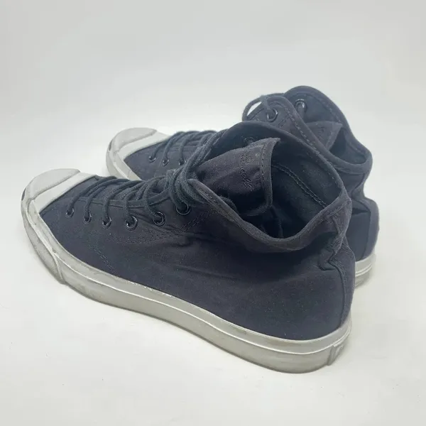Converse Jack Purcell Canvas High Top Sneakers‎ Black White Size 10.5 - Image 8