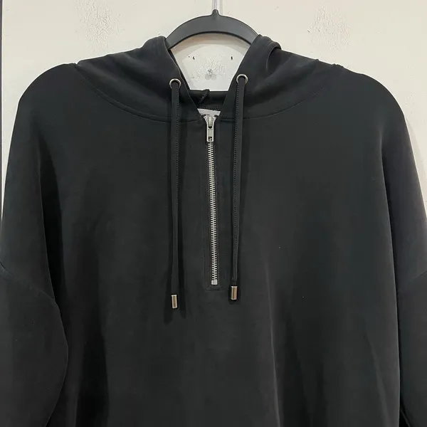 Cable & Gauge Sport Black 1/4 Zip Women’s Hoodie Size Large Athletic Workout - Image 2