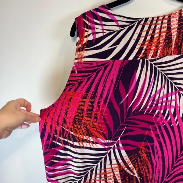 BeachLunchLounge Kayla Shift Dress Pink Purple Tropical Vacation Summer Flowy 1X - Image 11