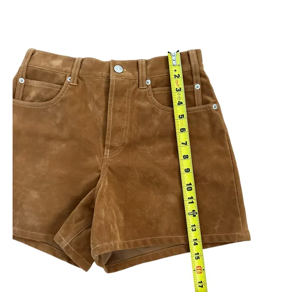Free People We the Free Tipi Vegan Suede Shorts Dark Honey size 26 - Image 5