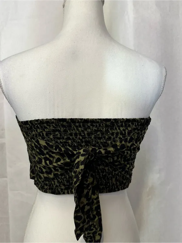 Hollister Tile-Print Strapless Pointed-Hem Crop Top - Image 3