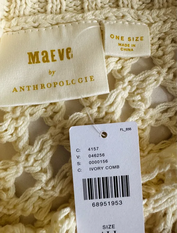Anthropologie Maeve One-Shoulder Crochet Layer/ Sweater, One Size - Image 13