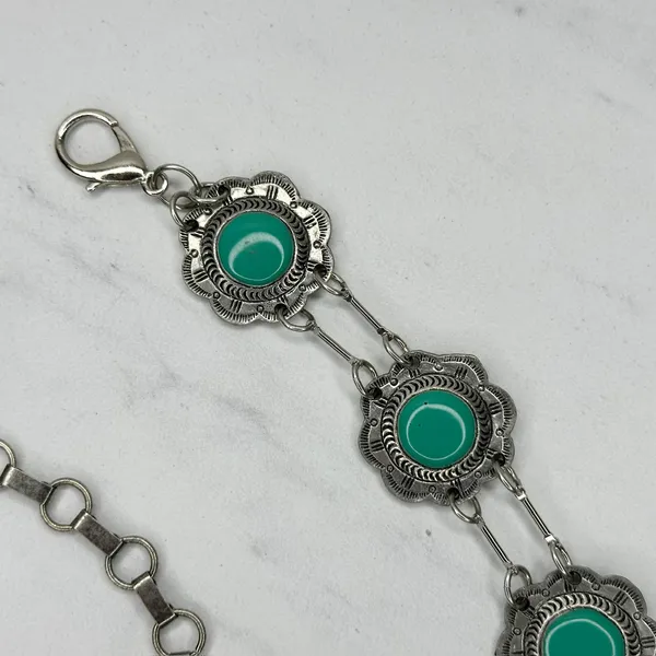 Flower Concho Western Turquoise Enamel Belt OS ✨ - Image 3