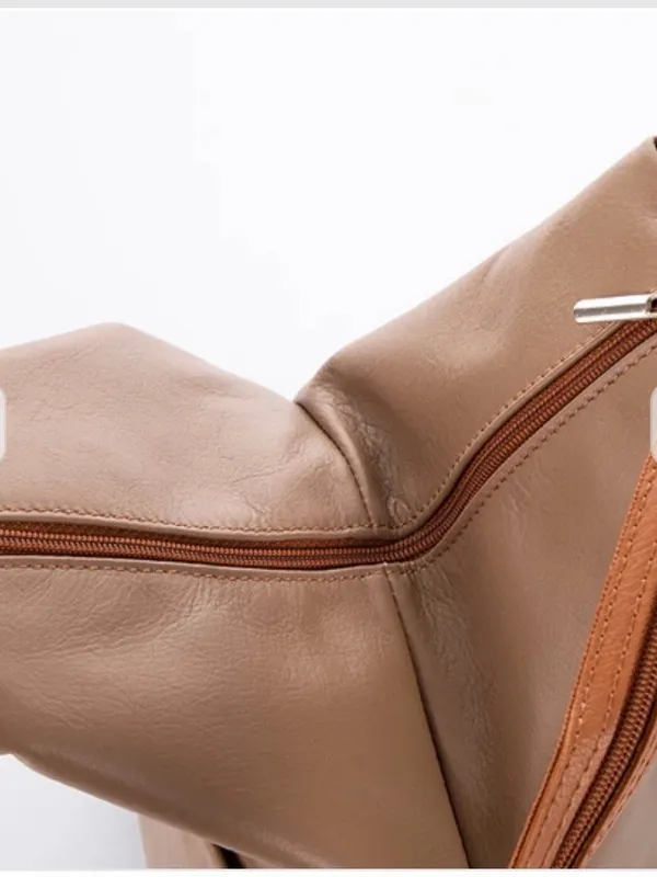 Everyday Neutral Tan Backpack Tote for Women - Casual City Bag - Image 4