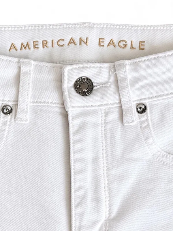 American Eagle High Rise White Flare Jeans - Image 2
