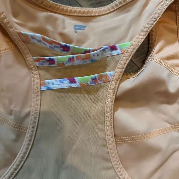 Fabletics Orange high neck XS athleisure wireless sports bra - Image 3