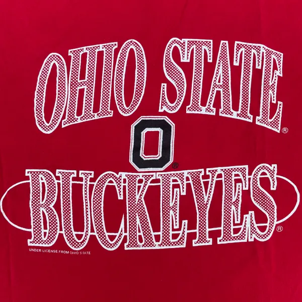 Ohio State University Vintage 90s Buckeyes Red Graphic T-shirt - Image 3