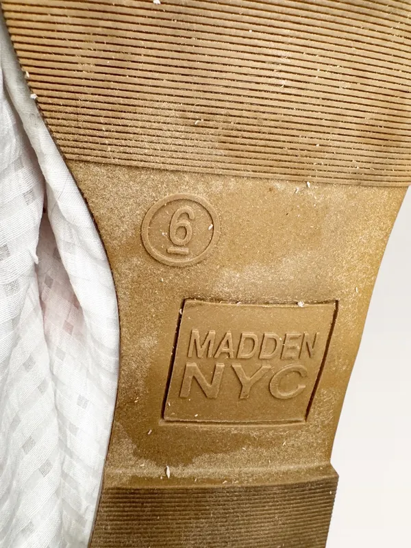 Madden NYC White Fabric Mary Janes Size 6 - Image 8