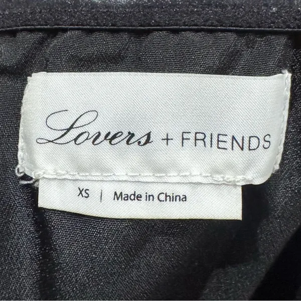 Lovers + Friends Plaid Puff Sleeve Blue Black Top Women’s XS - Image 2