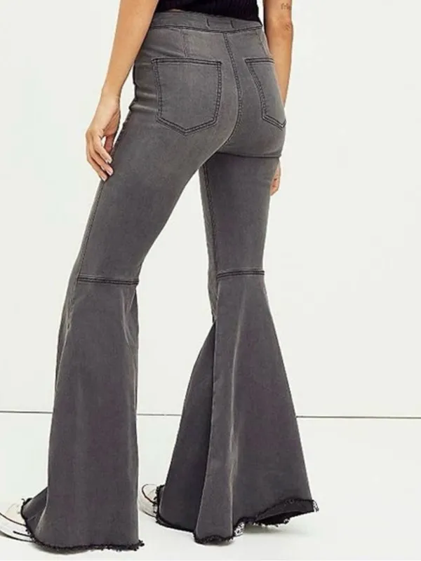 Free People Just Float On Flare Jeans 26 Washed Black Bell Bottom High Waisted - Image 3