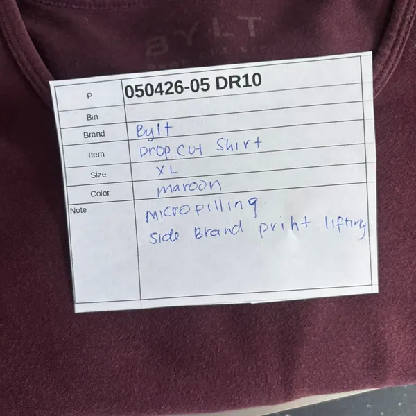 BYLT Drop‎ Cut Shirt Maroon XL Purple Size L - Image 7