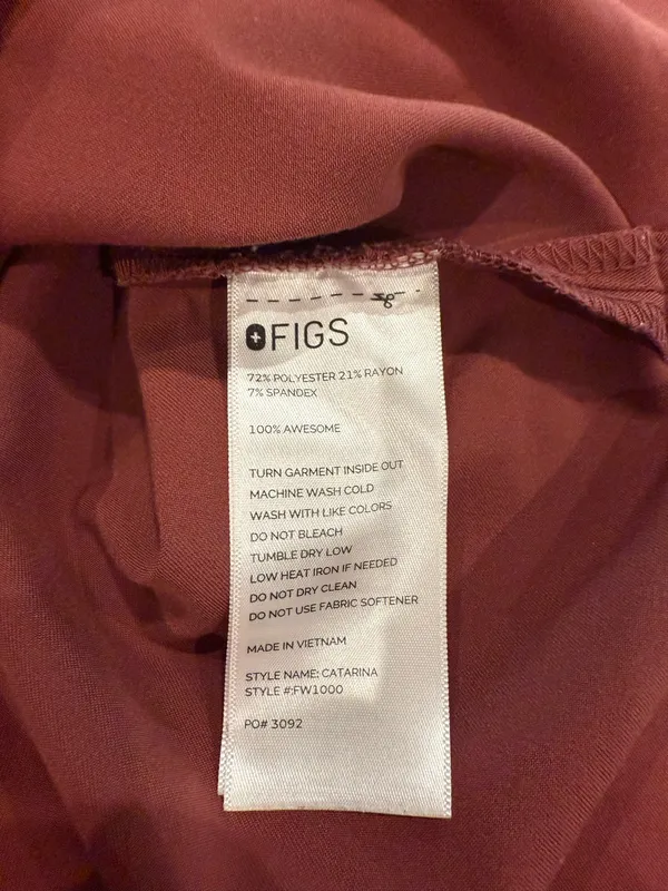 FIGS Catarina Scrub Top Dark Cherry - Image 4