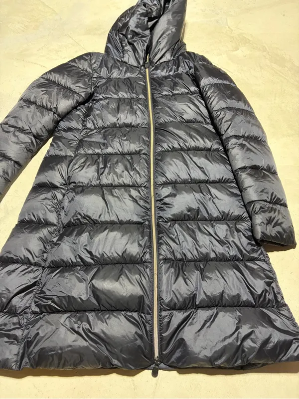 Save the duck ultra light jacket Women's Hooded Long Puffer Coat black 1/S - Image 2