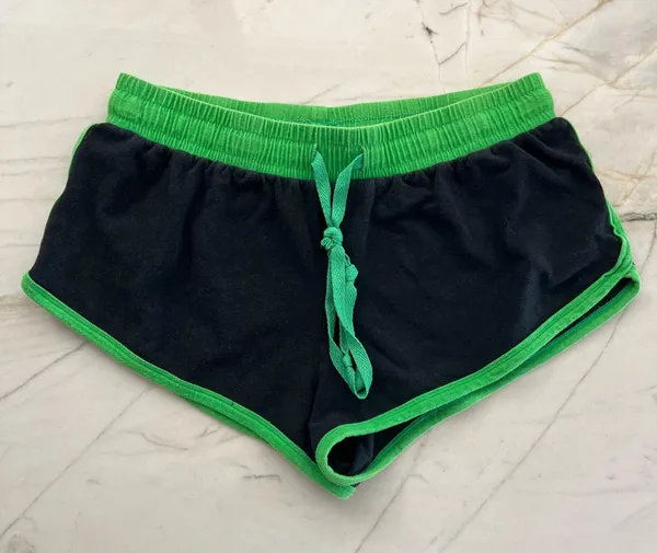 Black Green Running Shorts Size M - Image 2