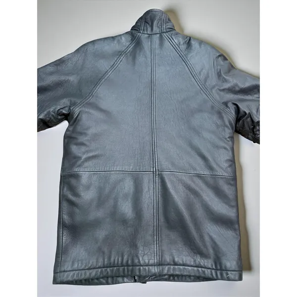 Marc New‎ York Leather Jacket Black Quilted Lined Zip Coat Women Small - Image 2