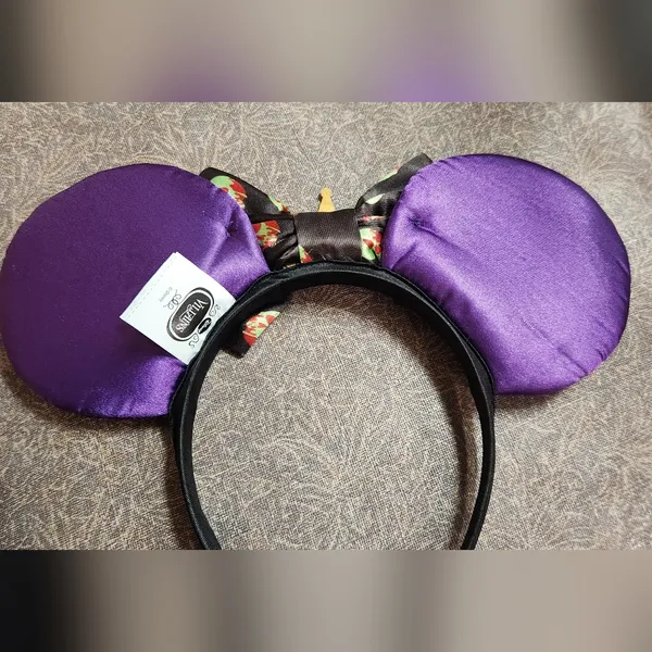 Disney Parks Villains Snow White Poisen Apple Minnie Mouse Ears Purple Sequin - Image 2
