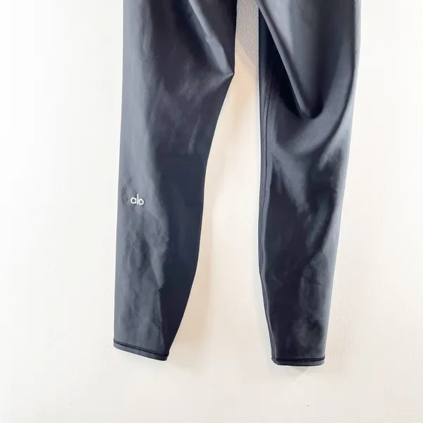 Alo Yoga Pull On High Waisted Airlift Workout 7/8 Leggings Pants Black Small - Image 6